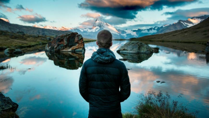 looking out over a lake