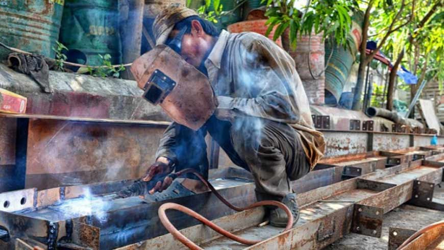 A man welding